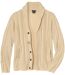 Gilet Tricot Torsadé Col Châle-3