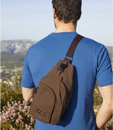 Brown Multi-Pocket Crossbody Bag