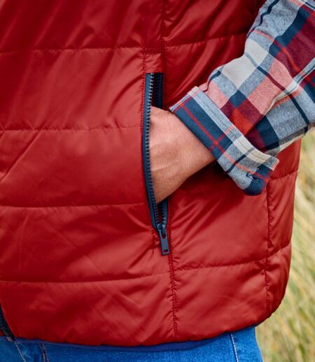 Men's Red & Navy Reversible Padded Gilet