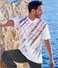 Pack of 3 Men's Graphic T-Shirts - Grey Orange White-4