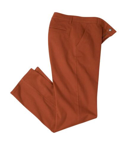 Strečové chino kalhoty cihlové barvy