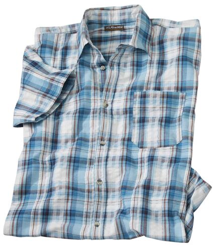 Men's Blue Lagoon Cotton Waffle Shirt