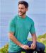 Pack of 3 Men's Slub T-Shirts - Green Blue Red  