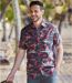 Men's Navy Hawaiian-Print Shirt