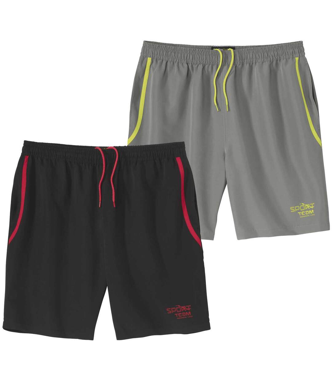 Pack of 2 Men's Sporty Shorts - Black Grey-1