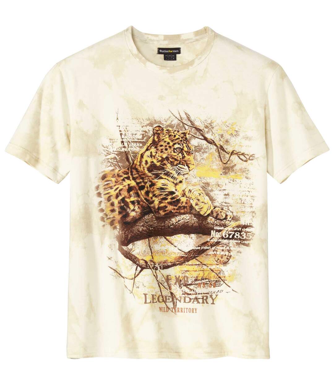 Tie-dye T-shirt met panterprint Atlas For Men