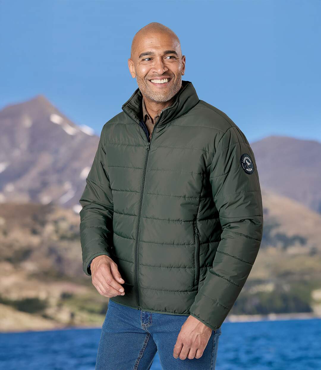 Men's Khaki Lightweight Puffer Jacket-5