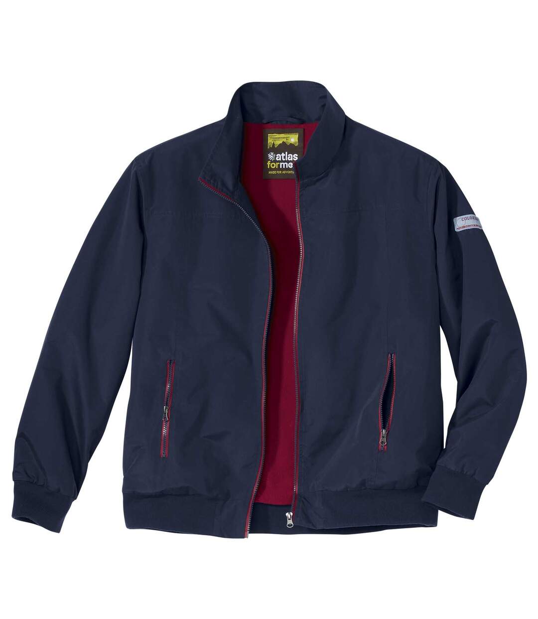 Men's Navy Fleece-Lined Microfibre Jacket 