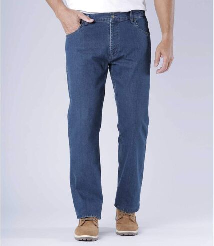 Men's Blue Comfortable Jeans - Elasticated Waist 