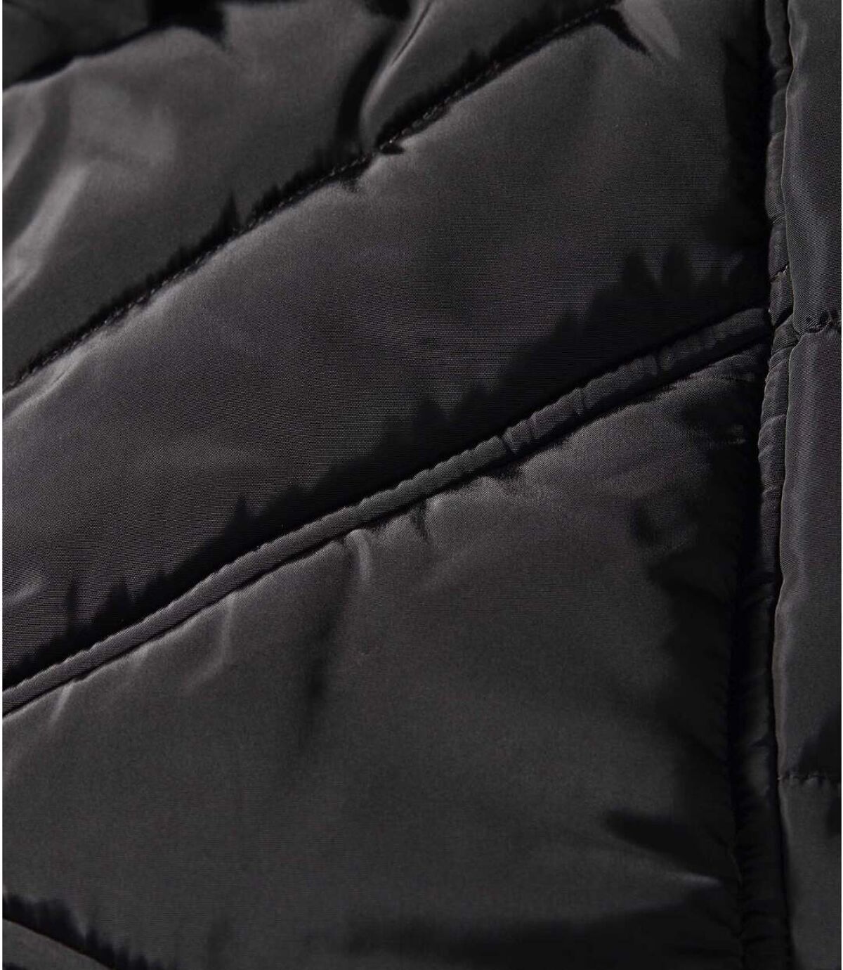 Hrejivá prešívaná bunda s kapucňou s odnímateľnou imitáciou kožušiny Atlas For Men