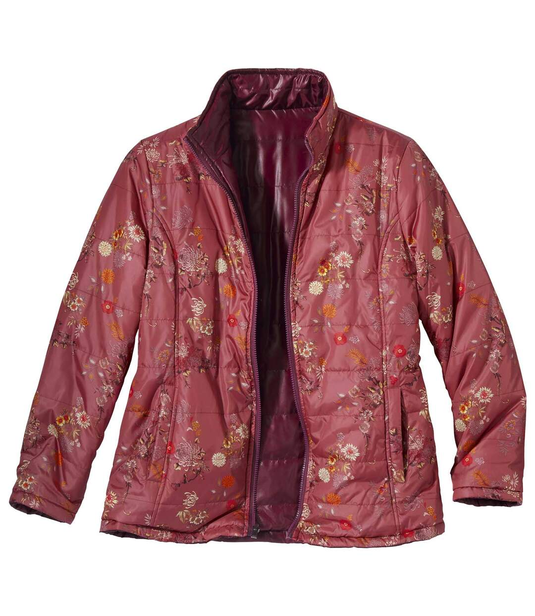 Women's Reversible 2-in-1 Padded Jacket - Burgundy Pink Atlas For Men