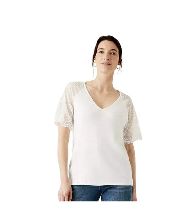 Womens/ladies lace top white Maine