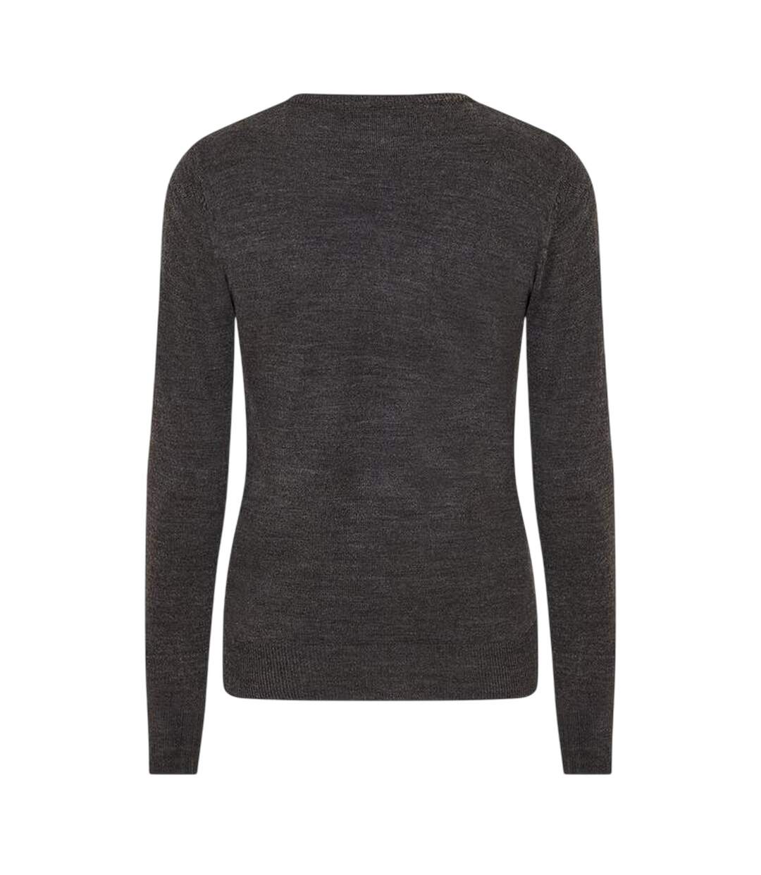 Mens Flat Knit Crew Neck Jumper Dark Charcoal Marl Brave Soul-2