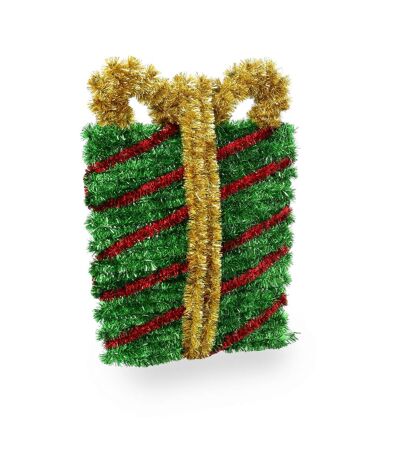 Christmas Shop Decorative Tinsel Wall Plaque (Gift Box) (One Size) - UTRW3831
