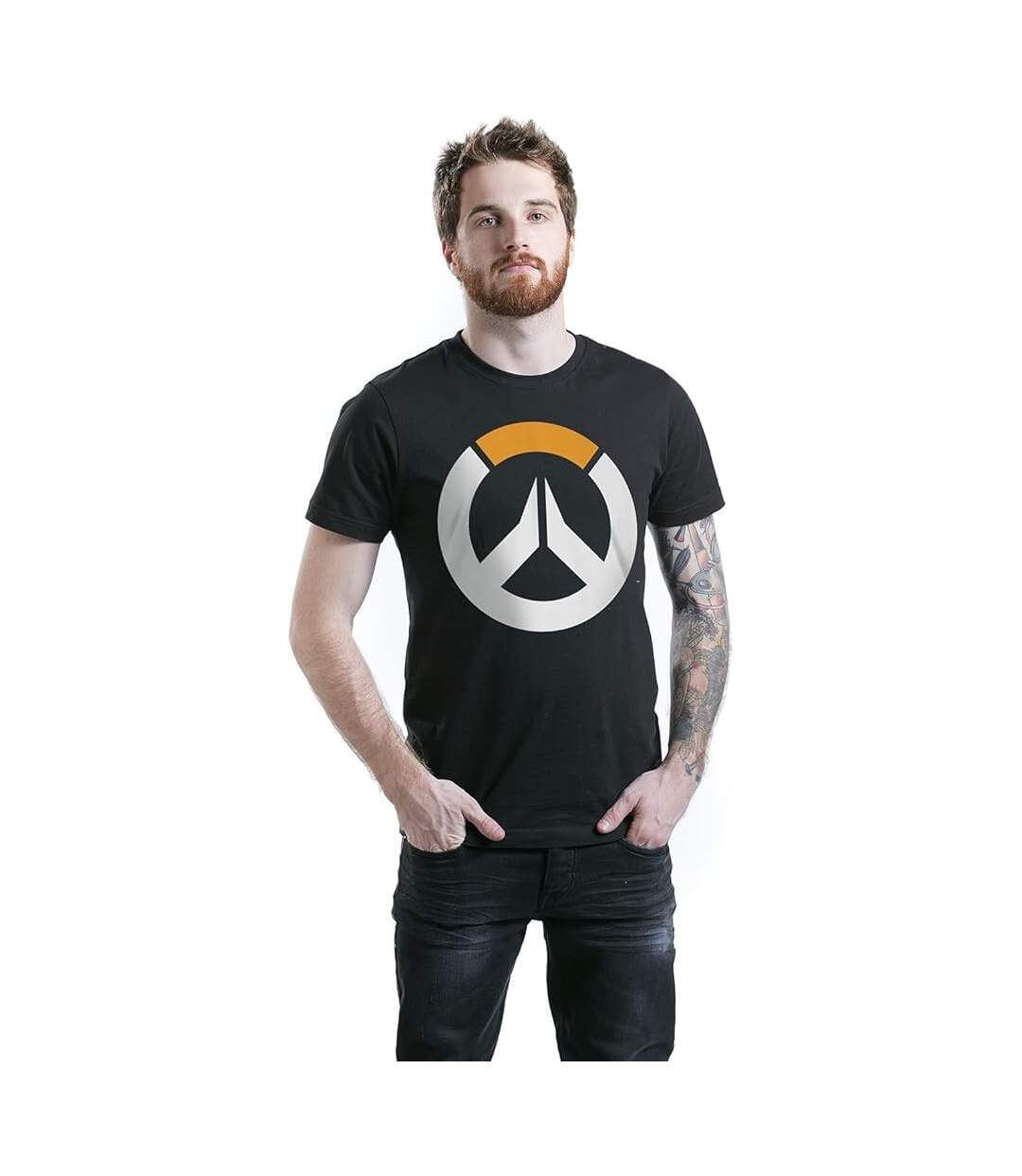 T-shirt Motif/style Symbole Homme Noir Blanc Jaune Overwatch-1