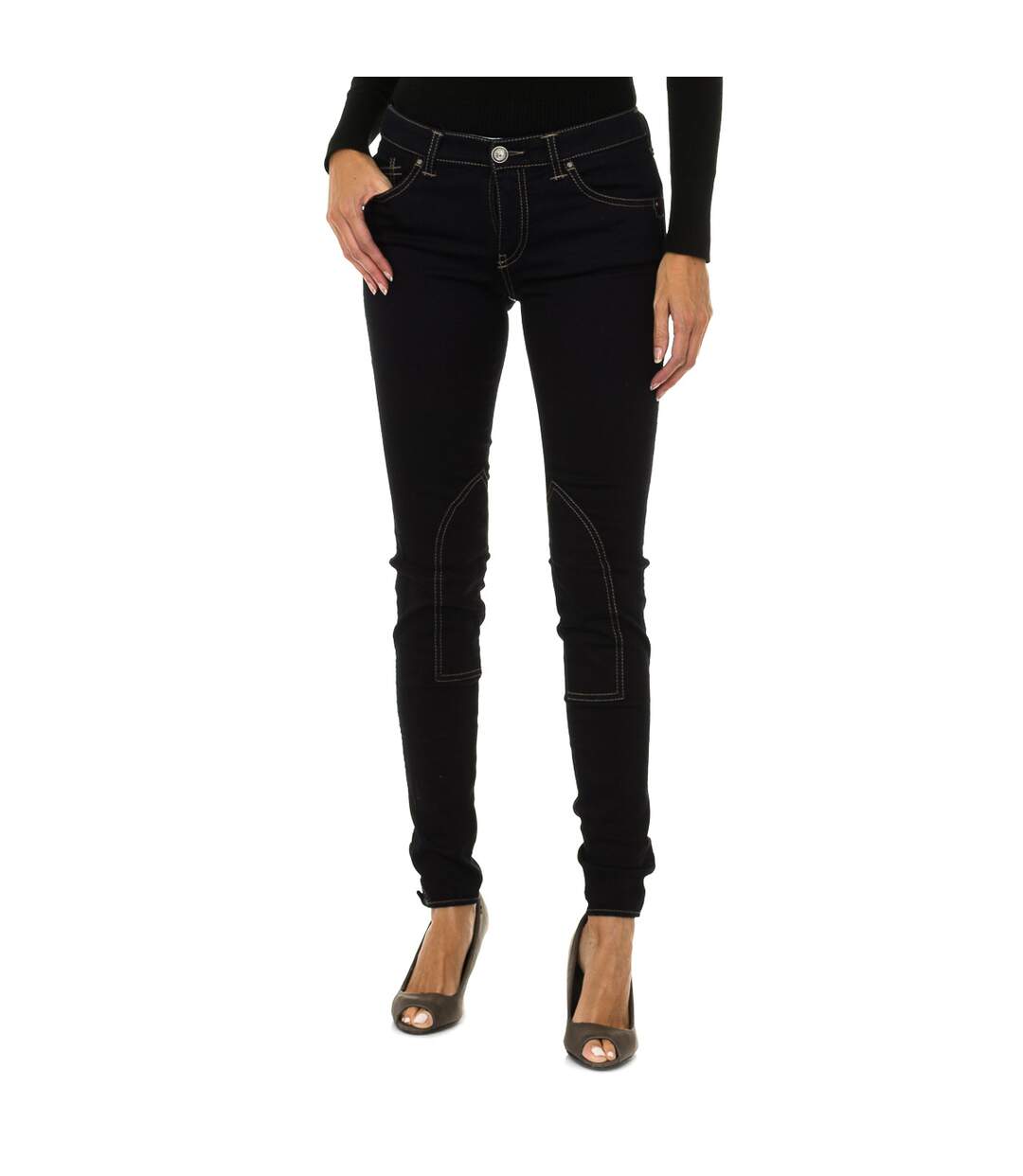 Women's long stretch denim pants 6Y5916-5D3TZ-1