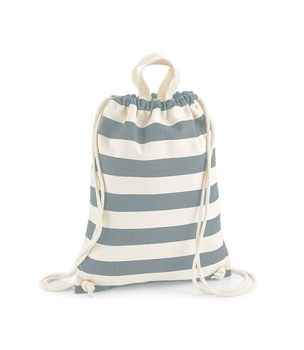 Ladies/womens nautical gymsac one size natural/grey Westford Mill