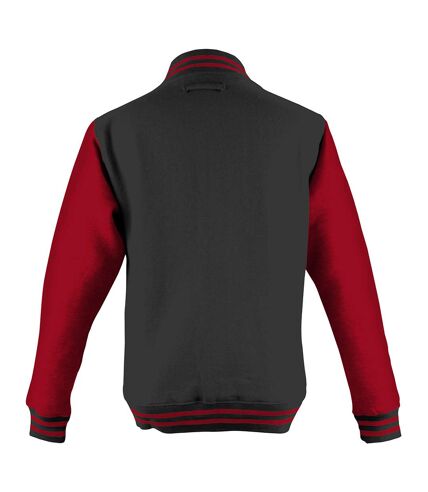 Awdis Unisex Varsity Jacket (Jet Black/ Fire Red)