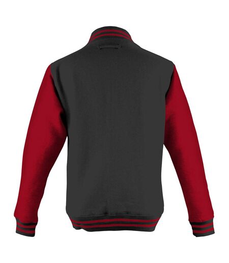 Awdis Unisex Varsity Jacket (Jet Black/ Fire Red)