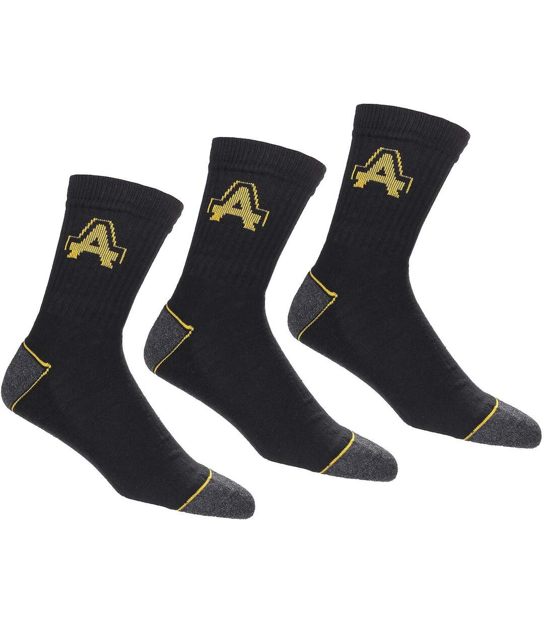Chaussettes De Travail Homme Noir Gris Amblers-3