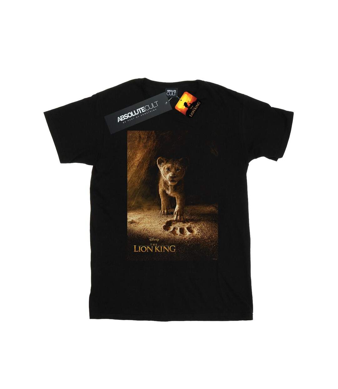 Disney Womens/Ladies The Lion King Movie Simba Poster Cotton Boyfriend T-Shirt (Noir) - UTBI29163-1
