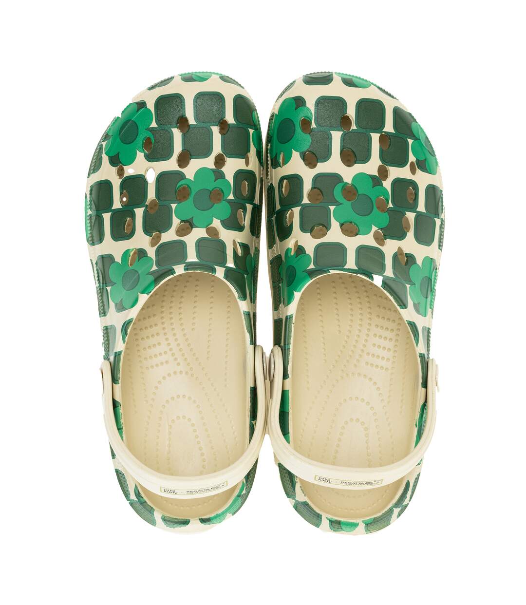 Womens/ladies Orla Kiely Giant Square Flower Clogs Green Regatta-4