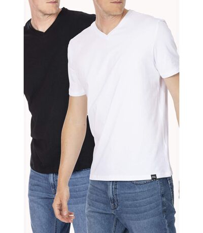 T-shirts essentiels coton bio, lot de 2 blanc-noir
