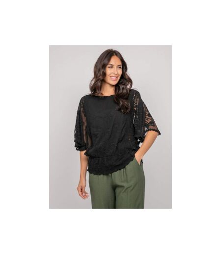 Top manches papillons broderie FLEURETTE - Dona X Lisa