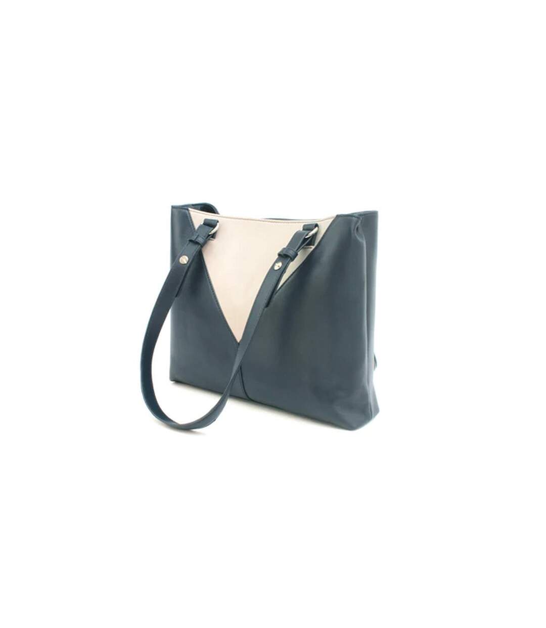 Alice Contrast Panel Leather Handbag One Size Navy Ivory Eastern Counties Leather-3