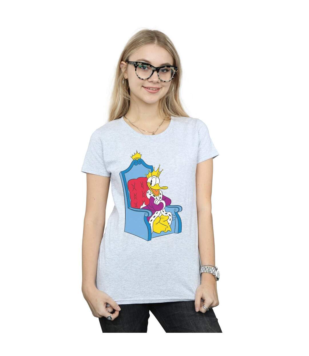 Disney T-shirt en coton Donald Duck King Donald pour femmes/femmes (Gris sportif) - UTBI32205-2