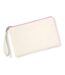 Westford Mill Canvas Wristlet Pouch (Natural/Pink) (10.2 x 6.7in)