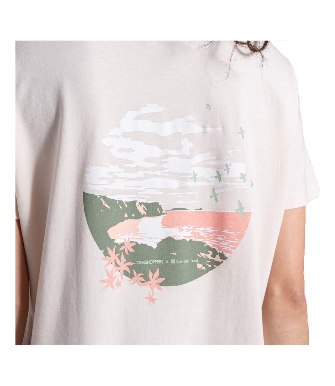 Womens/ladies Bistort National Trust T-shirt Sugared Almond Craghoppers-4