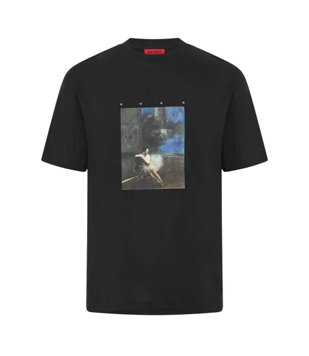 Mens Dabolos Ballerina Regular T-shirt Black Hugo