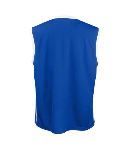 Maillot de basketball sans manche homme bleu / blanc Spiro