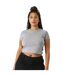 Womens/ladies heather micro-rib crop top athletic grey Bella + Canvas