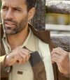 Men's Sherpa-Lined Faux-Suede Jacket - Water-Repellent - Full Zip - Camel Atlas For Men