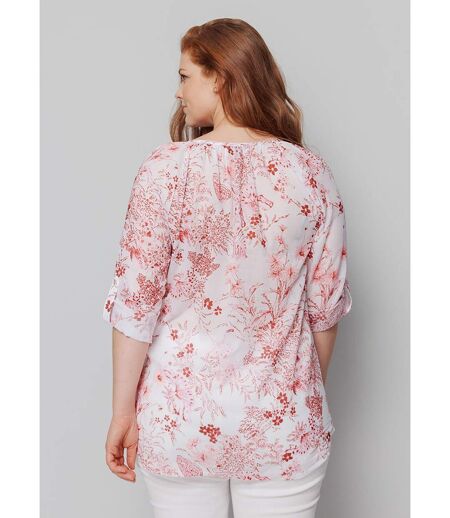 Tunique boutonnée ample voile imprimé