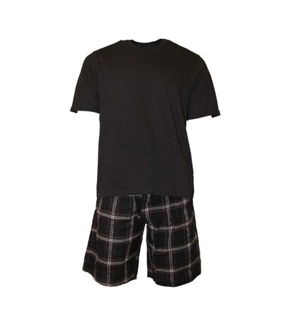 Ensemble pyjama t-shirt et short à carreaux pour hommes gris / noir Cargo Bay