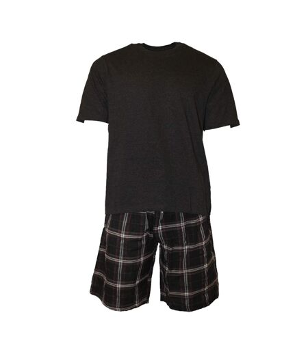 Ensemble pyjama t-shirt et short à carreaux pour hommes gris / noir Cargo Bay