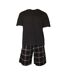 Ensemble pyjama t-shirt et short à carreaux pour hommes gris / noir Cargo Bay-1