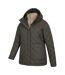Womens/ladies Nebraskan Borg 3 In 1 Padded Jacket Khaki Green Mountain Warehouse-3