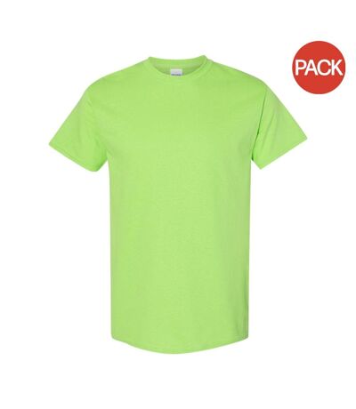 Lot de 5  t-shirts manches courtes hommes vert clair Gildan