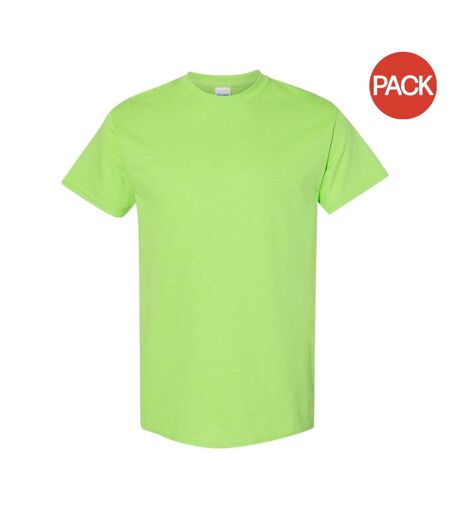 Lot de 5  t-shirts manches courtes hommes vert clair Gildan