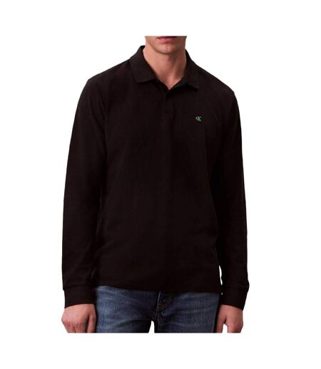 Polo manches longues noir foncé homme calvin klein casual pique