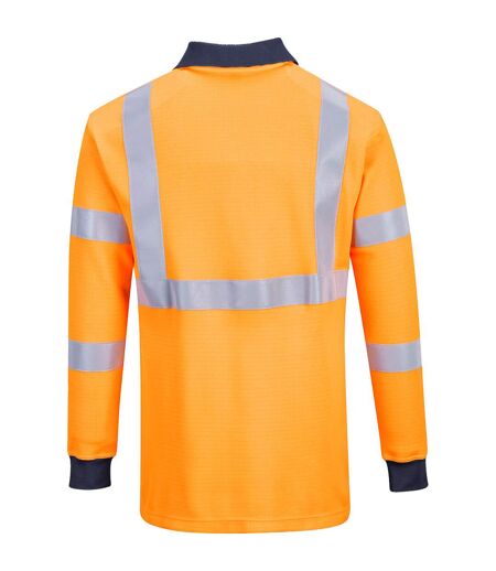 Portwest Mens Flame Resistant Hi-Vis Safety Polo Shirt (Orange) - UTPW1202