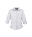 Premier Womens/Ladies Poplin 3/4 Sleeve Shirt (Silver) - UTPC6704