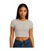 Womens/ladies Combed Cotton Crop T-shirt Stone Casual Classics-1