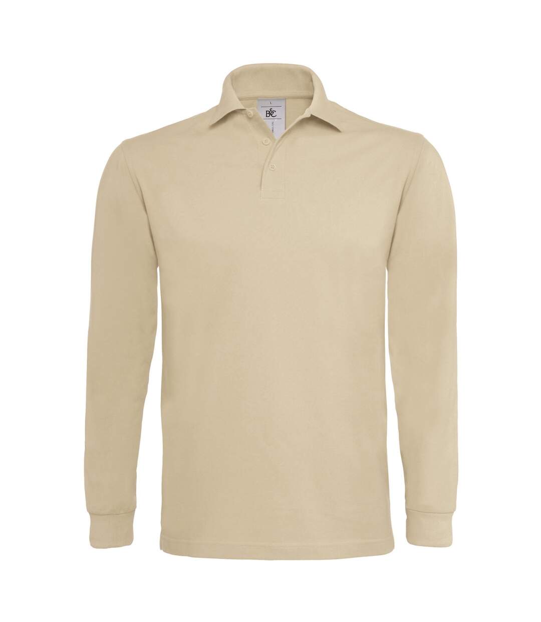 Polo lourd homme manches longues - PU423 - beige sable-1