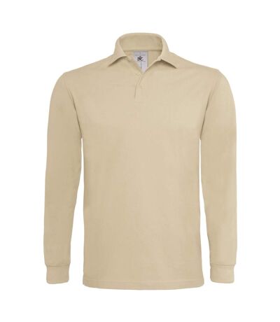 Polo lourd homme manches longues - PU423 - beige sable