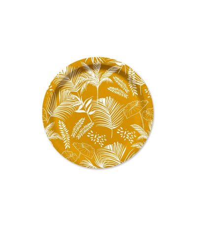Lot de 10 Assiettes en Carton Exotic Mood 18cm Moutarde